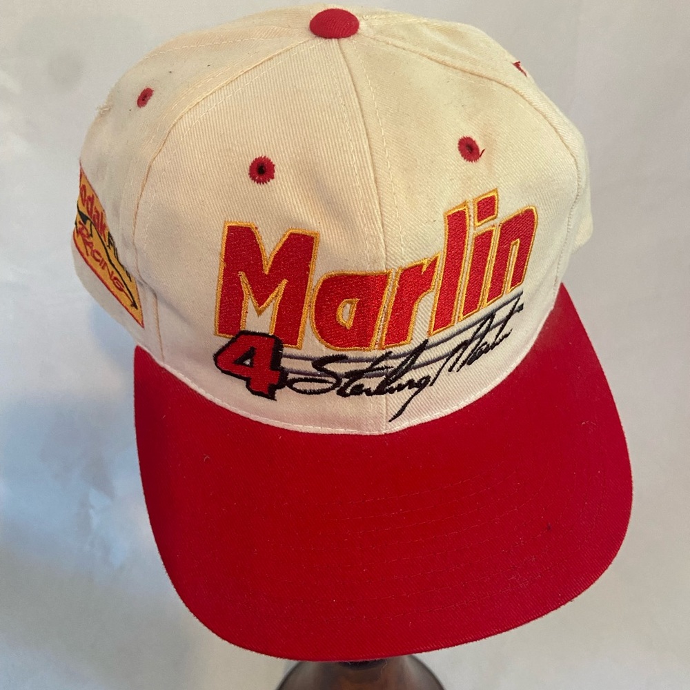 Sterling Marlin NASCAR Kodak Trucker Hat Ball Cap Red& Cream Embroidered